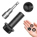 Mywish M10 x 25mm Flanged Hex Head Nuts and Bolts Set - M10x1.5 Black Flange Hexagon Screws With Washers - 10.9 Grade Alloy Steel Metric Assortment (10 Sets)