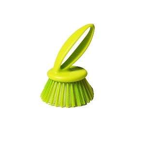 plastic multipurpose durable nylon wet cleaning brush for home kitchen and bathroom green and white 1 psc