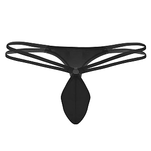 myza men39s g-string thong in net fabric - low rise conical pouch solid colors