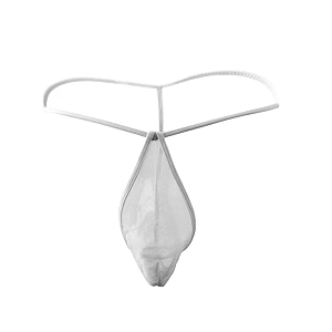 myza men39s g-string thong in net fabric - low rise conical pouch solid colors