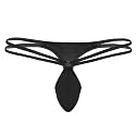 MYZA Men's G-String Thong in Net Fabric - Low Rise, Conical Pouch, Solid Colors