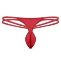 MYZA Men's G-String Thong in Net Fabric - Low Rise, Conical Pouch, Solid Colors