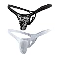 MYZA Men's Thong Underwear Power Net and Lace