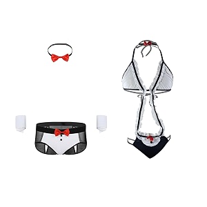 MYZA Unisex Lingerie Bow Tie Bikini Briefs