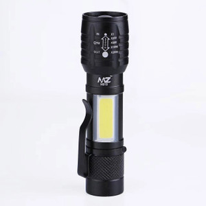 mz m919 zoomable led metal  with sos function 25w laser cob 500mah battery torch