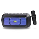 MZ Portable Speaker with Microphone, USB Charging Port for Outdoor Activities with Solar Charger and Torch (Blue)