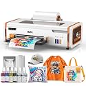 MZK A4 DTF Printer With F1080 Printhead New Model X8,2x print speed vs L1800,Auto-Timer Cleaning&Ink Anti-Clog Filter/Stirring,Compatible MAC/Wins for T-Shirt Small Business,2-Year Ink Supply Included
