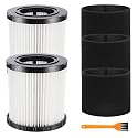 2 Pack DCV5801H HEPA Filters Replacement for DEWALT DCV580 DCV581H DCV5801H 20V MAX Wet/Dry Vacuum with 3 Foam Sleeve Filters