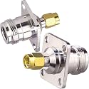 N Female to SMA Male Four Hole Flange Panel Mount Coaxial Adapter Solder Chassis Mount Coax Jointer (3)