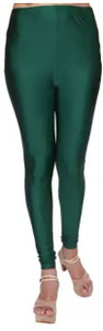 n s trend ankle length western wear legging dark green solid