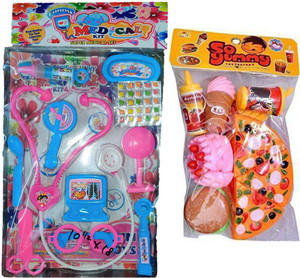 n t product kids realstick doctor set and pizza set toy for childrens 20pcs