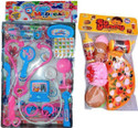 N T PRODUCT KIDS REALSTICK DOCTOR SET AND PIZZA SET TOY FOR CHILDRENS ||20PCS||