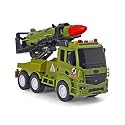 N2K2 ENTERPRISE Unbreakable Army Force Truck Toy Friction Power Pull Back Vehicles Engineering Toys Truck with Light &amp; Sound for Kids Boys Girls (Missile launcher-Varuna)