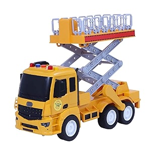 n2k2 enterprise unbreakable construction truck toy friction power pull back vehicles engineering toys truck with light amp sound for kids boys girls elevator crane