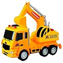 N2K2 ENTERPRISE Unbreakable Construction Truck Toy Friction Power Pull Back Vehicles Engineering Toys Truck with Light &amp; Sound for Kids Boys Girls (Excavator)