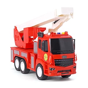 n2k2 enterprise unbreakable fire safety truck toy friction power pull back vehicles engineering toys truck with light amp sound for kids boys girls rescue elevator