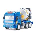 Unbreakable Friction Powered Cement Mixture Construction Truck Toy Pull Back Vehicles Engineering Toys Truck with Light &amp; Sound for Kids Boys Girls