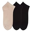 N2S NEXT2SKIN Women's Ankle Length Cotton Socks-Pack of 3 Pairs