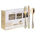 N9R 300PCS Gold Plastic Silverware, Disposable Plastic Cutlery/Utensils