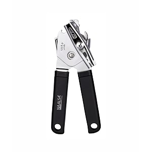 naalsa 2in1 munual multi functional tin can opener with bottle opener stainless steel with anti flip grip heavy duty kitchen household can opener 1pc