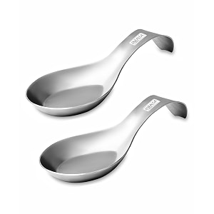 naalsa cleantop 2pc spoon rest stainless steel for home amp kitchen platform and dining table holding messy spoon while cooking 2pc set
