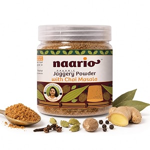 naario chai masala with organic jaggery powder  aromatic tea masala mix with cardamom powder amp 100 natural ingredients  helps in cold amp cough  immunity booster tea masala 200g 400 cups