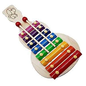 naayaab craft guitar xylophone with 8 tones musical toy for kids with child safe mallets best educational development musical toy as best birthday gift for your mini musicians 8 knocks2 sticks
