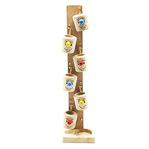 naayaab craft smiley face wooden slider marble tree game  marble slider tree ball run track game for kids  wooden bucket tree marble game and home decor multi-color