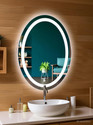 NABAB Led Mirror for bathroom ovel shape Wash Basin|| Size 18x24, Bedroom Lighted Mirror
