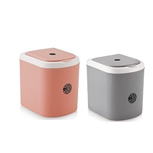 nabhya combo of 2 pc mini waste bin disposal dustbin for car office desk and home use pinkgrey