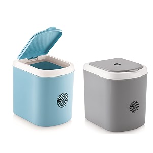 nabhya plastic combo of 2 pc mini waste bin open-top disposal dustbin for car office desk and home use blue amp grey
