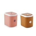 Nabhya Plastic Combo Of 2 pc Mini Waste Bin Disposal Dustbin for Car Office Desk and Home Use (Brown,Pink), Manual_Lift