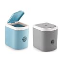 Nabhya Plastic Combo Of 2 Pc Mini Waste Bin Open-Top Disposal Dustbin For Car Office Desk And Home Use (Blue &amp; Grey)
