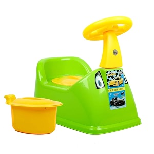 nabhya plastic ferrari baby potty training seat- chair for kids- infant potty toilet chair with removable tray amp closing lid green