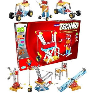 nabhya senior techno - engineering toy kit - educational toy - building blocks and models construction set age 5 to 12-multi color