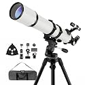 NACATIN Astronomy Telescope for Adults &amp; Beginners, 90mm Aperture 800mm Fetal Length Portable Refractor Telescope -with Phone Adapter for Moon &amp; Planets, Ideal Gift for Birthday/Valentine's Day, White