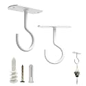 NACETURE Ceiling Hooks Heavy Duty 2 Pack - Plant Hooks for Ceiling Hanging Hook for Hanging Basket Hook, Light, Bird Feeders, Wind Chimes Décor Indoor & Outdoor (White 2 Pack)