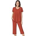 NACHILA Womens Pajamas Bamboo Viscose Pajama Set Capri Tagless Sleepwear