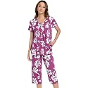 NACHILA Womens Pajamas Bamboo Viscose Pajama Set Capri Tagless Sleepwear