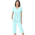 NACHILA Womens Pajamas Bamboo Viscose Pajama Set Capri Tagless Sleepwear