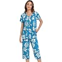 NACHILA Womens Pajamas Bamboo Viscose Pajama Set Capri Tagless Sleepwear