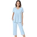 NACHILA Womens Pajamas Bamboo Viscose Pajama Set Capri Tagless Sleepwear