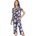 NACHILA Womens Pajamas Bamboo Viscose Pajama Set Capri Tagless Sleepwear