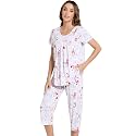 NACHILA Womens Pajamas Bamboo Viscose Pajama Set Capri Tagless Sleepwear