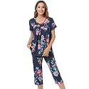 NACHILA Womens Pajamas Bamboo Viscose Pajama Set Capri Tagless Sleepwear