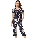 NACHILA Womens Pajamas Bamboo Viscose Pajama Set Capri Tagless Sleepwear