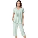 NACHILA Womens Pajamas Bamboo Viscose Pajama Set Capri Tagless Sleepwear