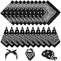 NACHLYNN 10/20pcs Paisley Bandanas Assorted Bandanas Cowboy Polyester Headbands Square Scarf Headwear