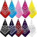 NACHLYNN 10/20pcs Paisley Bandanas Assorted Bandanas Cowboy Polyester Headbands Square Scarf Headwear
