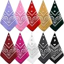 NACHLYNN 10/20pcs Paisley Bandanas Assorted Bandanas Cowboy Polyester Headbands Square Scarf Headwear